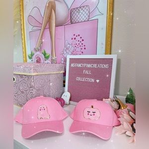 Pink Halloween Custom Ghost Pumpkin Pink Hats